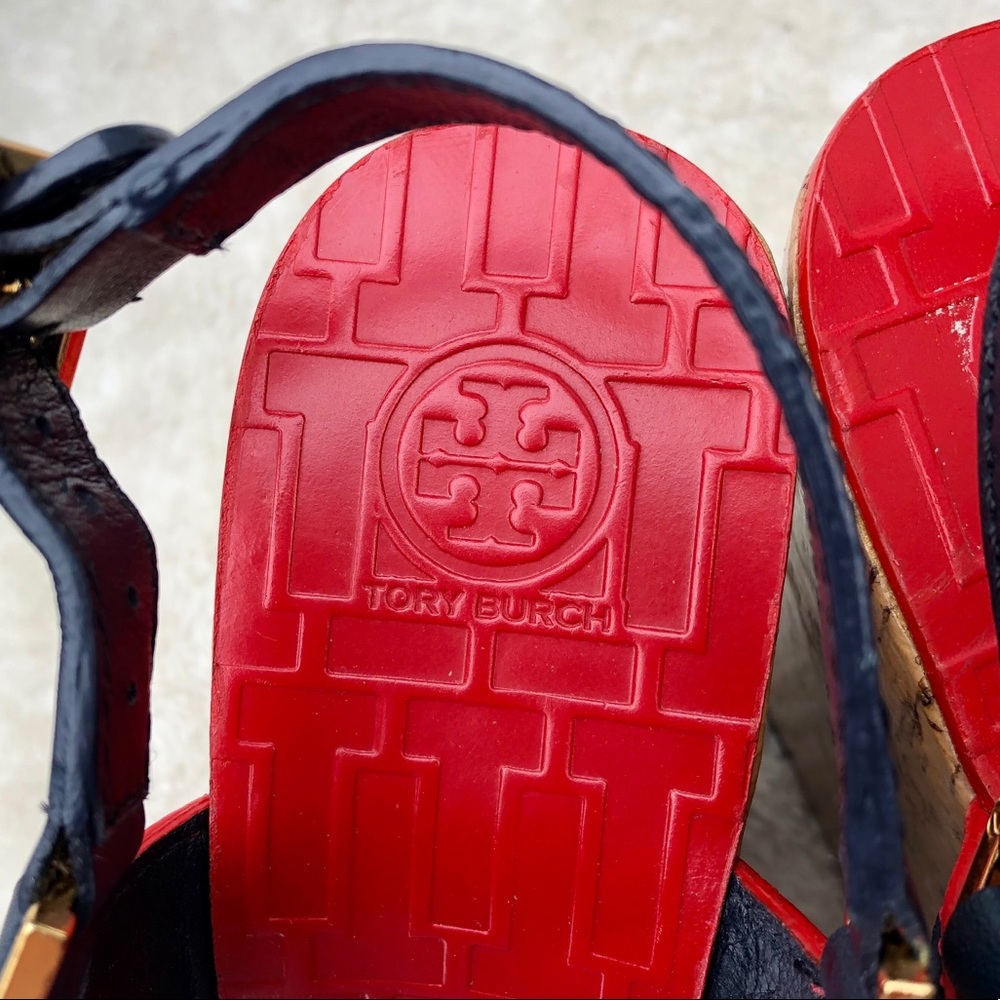 *Tory Burch | Red Navy Volcano Angeline Wedges 7.5 - Picture 2 of 14